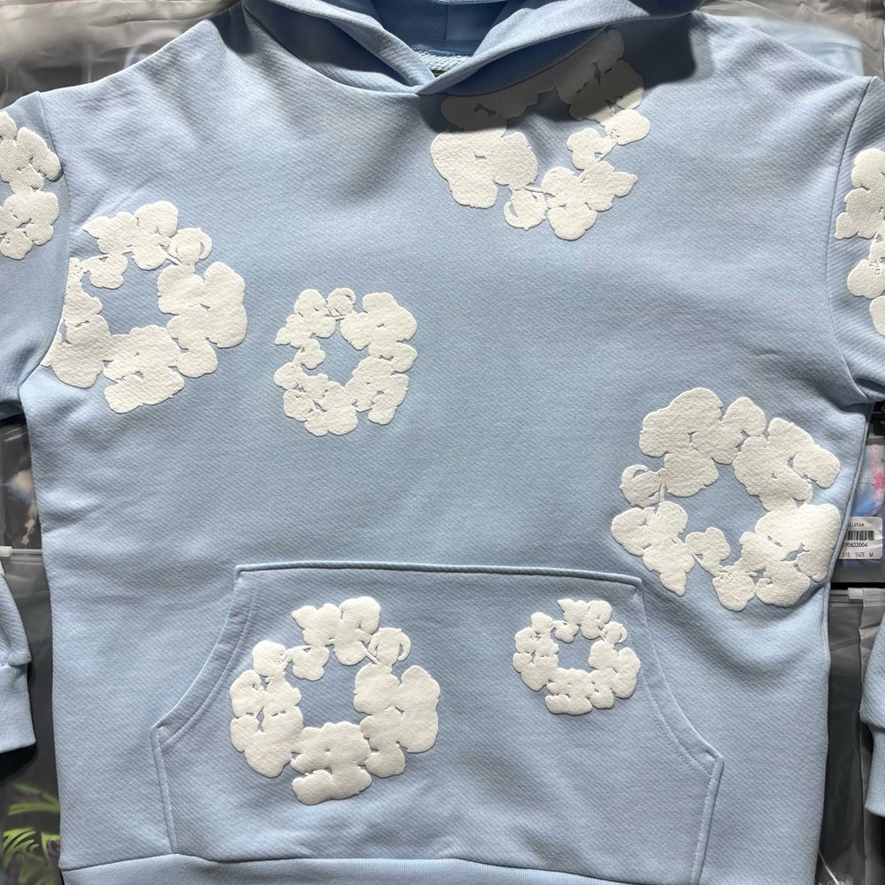 Denim Tears The Cotton Wreath Hoodie ‘Blue’ - Picture 3 of 7
